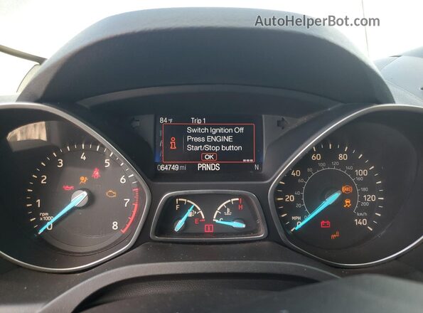 1FMCU0J9XHUD05035 2017 FORD ESCAPE Gray Vista del cuadro de instrumentos