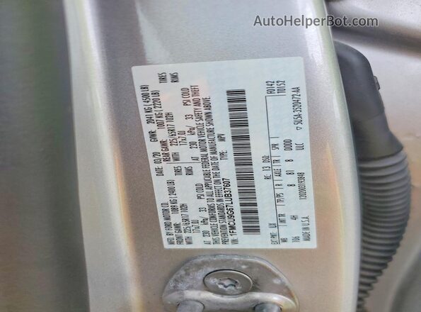 1FMCU9G67LUB37607 2020 FORD ESCAPE Серебряный Панорамный вид салона 360°