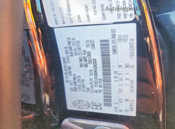 1FMCU9G90HUD62520 2017 FORD ESCAPE Черный Вид наклейки с VIN-кодом