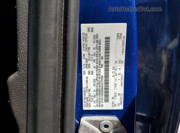 1FMCU9GD0HUC17059 2017 FORD ESCAPE Blue Widok naklejki z numerem VIN