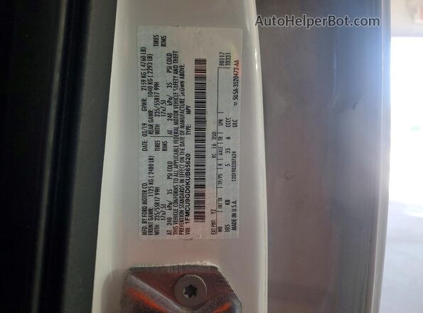 1FMCU9GD0KUB65620 2019 FORD ESCAPE White Вид підкапотного простору