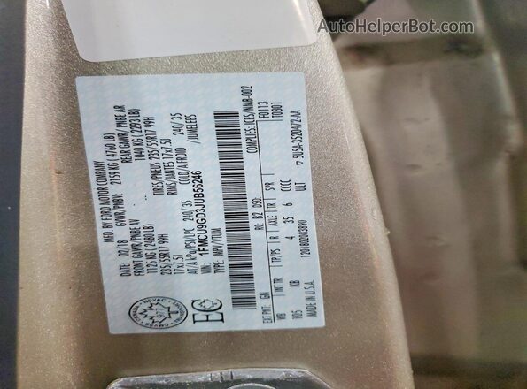 1FMCU9GD3JUB56246 2018 FORD ESCAPE Желто-коричневый Вид подкапотного пространства