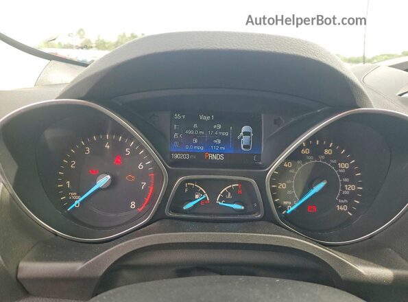 1FMCU9GD6HUA33034 2017 FORD ESCAPE Белый Вид щитка приборов