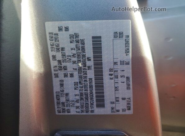1FMCU9GD6HUB01638 2017 FORD ESCAPE Silver VIN sticker view