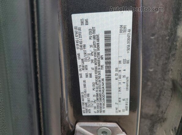 1FMCU9GD7HUA14136 2017 FORD ESCAPE Gray Vista del compartimento del motor