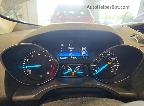 1FMCU9GD7HUE24502 2017 FORD ESCAPE Silver Вид щитка приладів