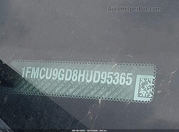 1FMCU9GD8HUD95365 2017 FORD ESCAPE Black Widok komory silnika