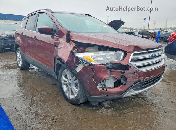 1FMCU9GD8JUA30058 2018 FORD ESCAPE Темно-бордовый Передняя правая четверть