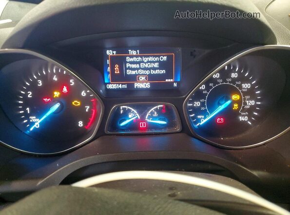 1FMCU9GD8KUC34117 2019 FORD ESCAPE White Widok zestawu wskaźników