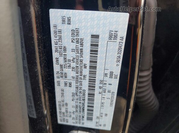 1FMCU9MN5RUB33933 2024 FORD ESCAPE Черный Вид наклейки с VIN-кодом
