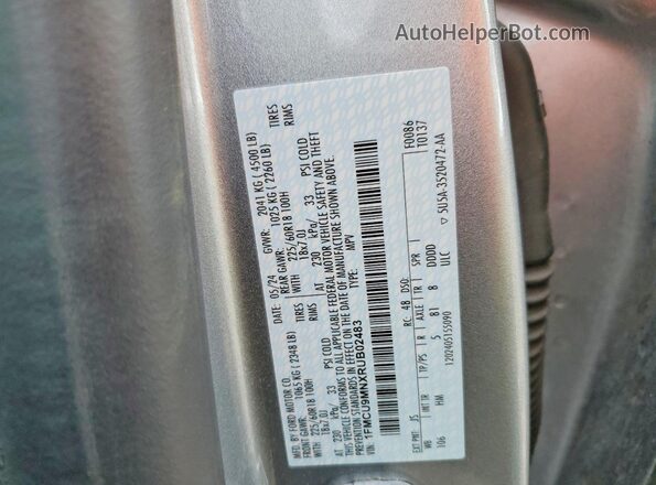 1FMCU9MNXRUB02483 2024 FORD ESCAPE Silver Widok naklejki z numerem VIN