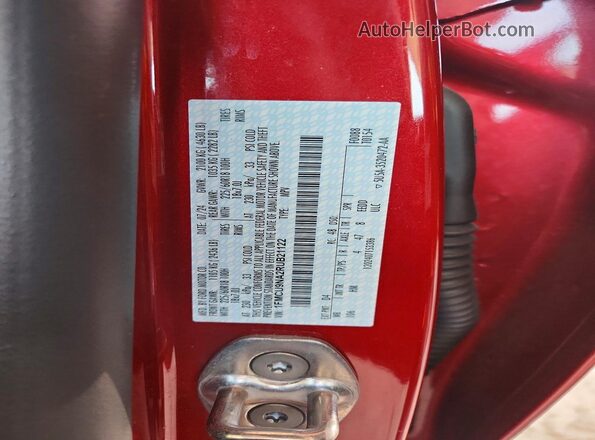 1FMCU9NA2RUB21122 2024 FORD ESCAPE Красный Вид наклейки с VIN-кодом