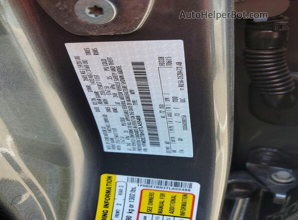 1FMDE7BH3TLA55488 2026 FORD BRONCO Серый Вид наклейки с VIN-кодом