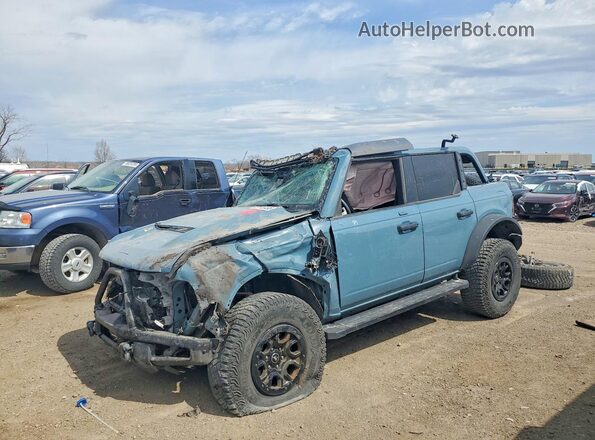 1FMEE5DP1NLB33332 2022 FORD BRONCO Blue წინა მარცხენა ხედი სამი მეოთხედიდან