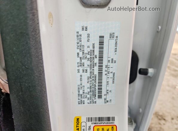 1FMEE5DP5PLB56003 2023 FORD BRONCO Белый Вид наклейки с VIN-кодом