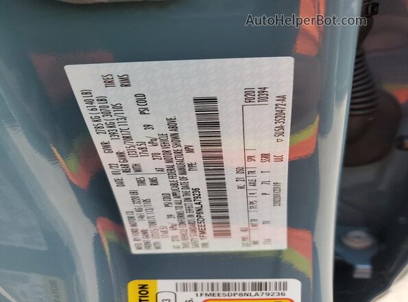 1FMEE5DP8NLA79236 2022 FORD BRONCO Teal Engine compartment view