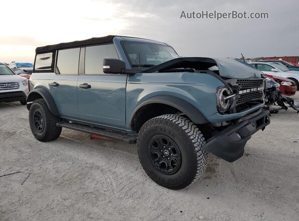 1FMEE5DP8NLA79236 2022 FORD BRONCO Teal Front right