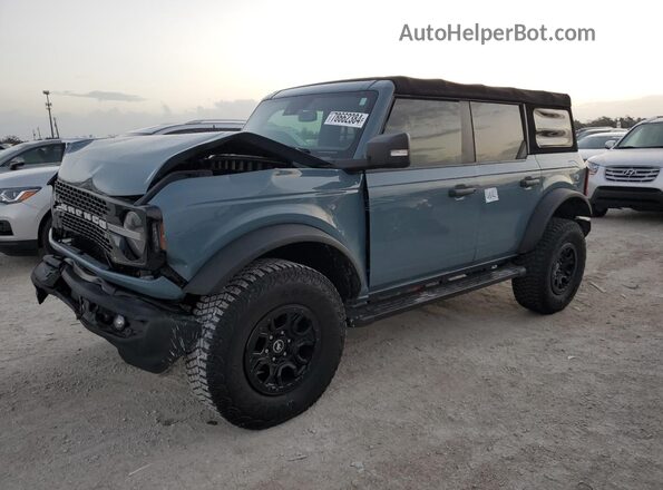 1FMEE5DP8NLA79236 2022 FORD BRONCO Teal Front left