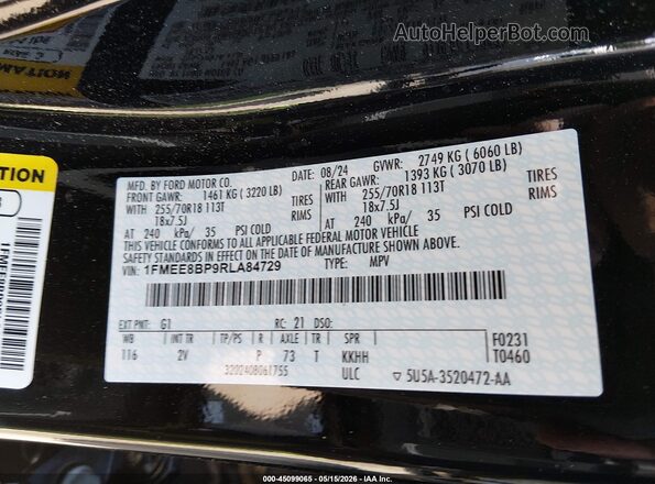 1FMEE8BP9RLA84729 2024 FORD BRONCO Черный Вид подкапотного пространства