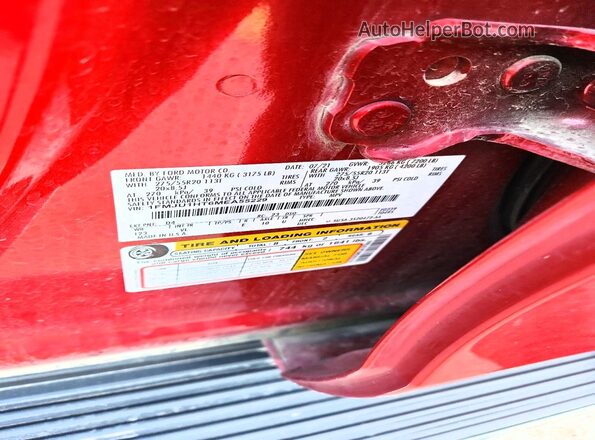 1FMJU1HT6MEA55229 2021 FORD EXPEDITION Красный Вид наклейки с VIN-кодом