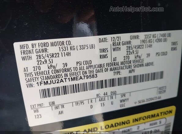 1FMJU2AT1MEA79583 2021 FORD EXPEDITION Черный Вид подкапотного пространства