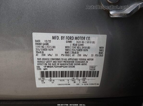 1FMSK7DH4PGA13536 2023 FORD EXPLORER Серебряный Вид подкапотного пространства