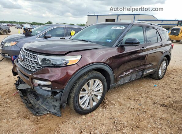 1FMSK7FH2LGB92649 2020 FORD EXPLORER Бордовый Передняя левая четверть