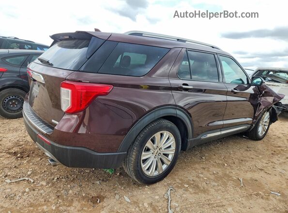 1FMSK7FH2LGB92649 2020 FORD EXPLORER Бордовый Задняя правая четверть