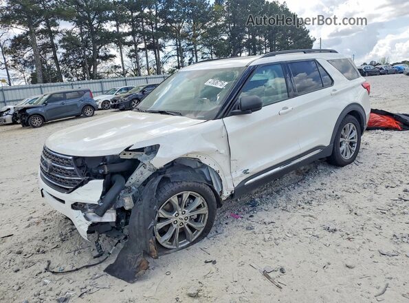 1FMSK8DH1MGA80886 2021 FORD EXPLORER White წინა მარცხენა ხედი სამი მეოთხედიდან