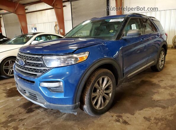 1FMSK8DH2LGC58383 2020 FORD EXPLORER Синий Передняя левая четверть