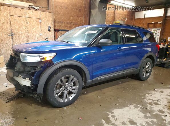 1FMSK8DH2MGA69282 2021 FORD EXPLORER Синий Передняя левая четверть