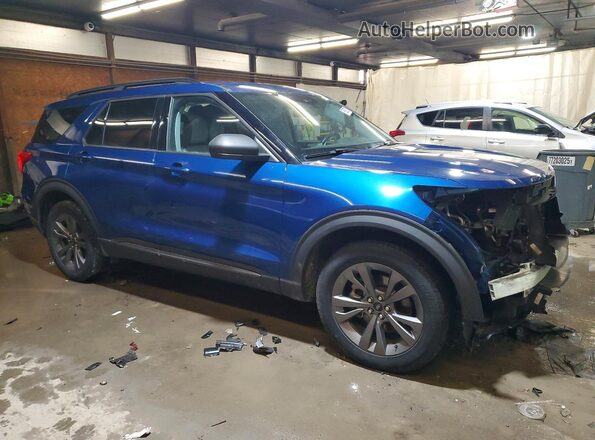 1FMSK8DH2MGA69282 2021 FORD EXPLORER Синий Передняя правая четверть