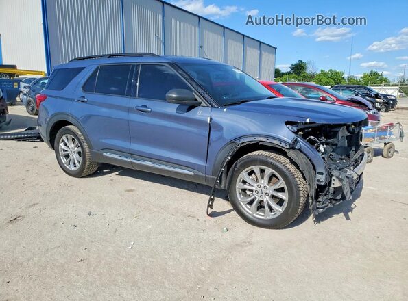 1FMSK8DH5MGA23297 2021 FORD EXPLORER Синий Передняя правая четверть