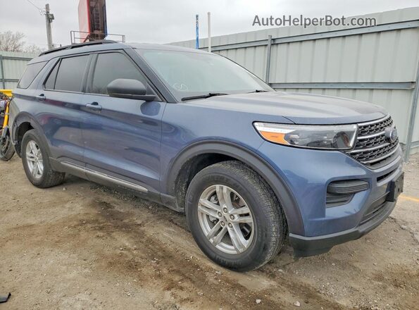 1FMSK8DH7MGA61761 2021 FORD EXPLORER Blue Delantero derecho