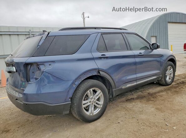 1FMSK8DH7MGA61761 2021 FORD EXPLORER Blue Trasero derecho