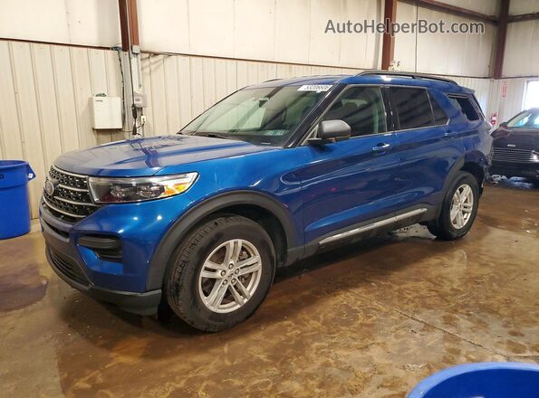 1FMSK8DH8MGA55385 2021 FORD EXPLORER Blue Առջևի ձախ երեք քառորդ տեսարան