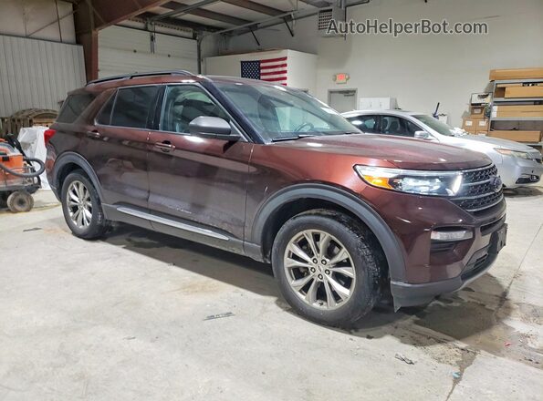 1FMSK8DH9LGA24287 2020 FORD EXPLORER Бордовый Передняя правая четверть
