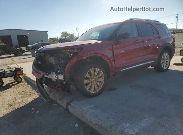 1FMSK8FH0MGA61422 2021 FORD EXPLORER Red Առջևի ձախ երեք քառորդ տեսարան