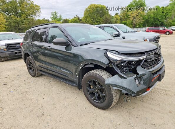 1FMSK8JH6MGC42970 2021 FORD FORD EXPLORER Зеленый Передняя правая четверть