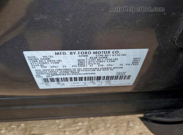 1FMWK8HC5SGC96589 2025 FORD EXPLORER Серый Вид наклейки с VIN-кодом