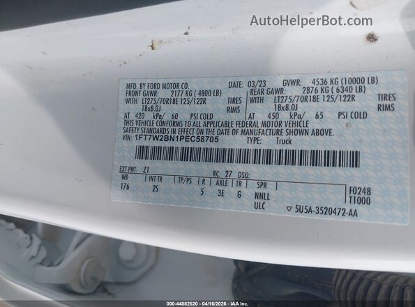 1FT7W2BN1PEC58705 2023 FORD F-250 Белый Вид подкапотного пространства