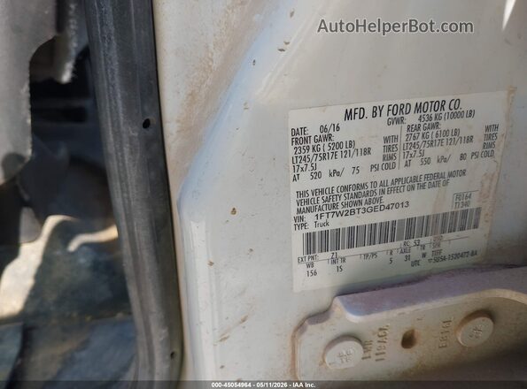 1FT7W2BT3GED47013 2016 FORD F-250 Белый Вид подкапотного пространства