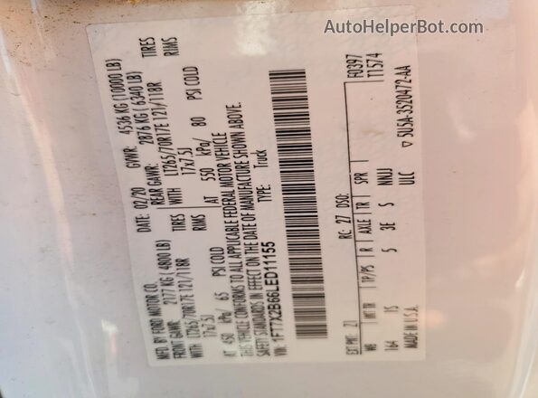 1FT7X2B66LED11155 2020 FORD F250 Белый Вид подкапотного пространства
