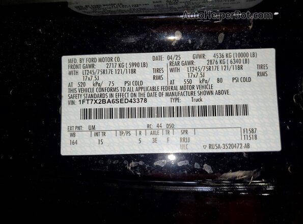 1FT7X2BA6SED43378 2025 FORD F250 Black Widok komory silnika