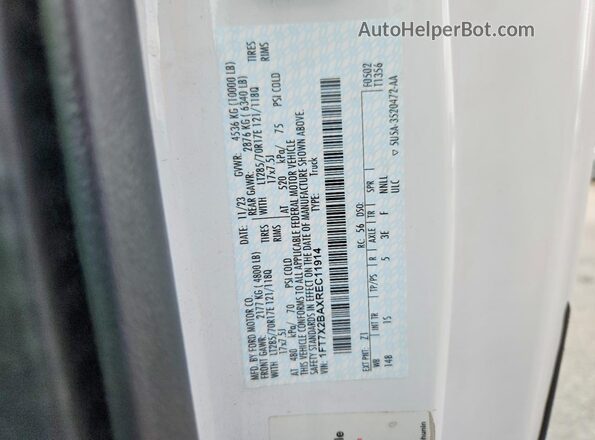 1FT7X2BAXREC11914 2024 FORD F250 White VIN sticker view