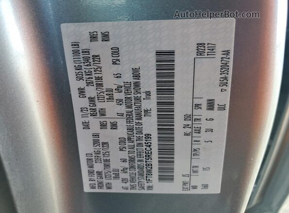 1FT8W2BT5REC45199 2024 FORD F250 Серебряный Вид наклейки с VIN-кодом