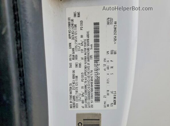 1FT8W3B69HEB47176 2017 FORD F350 Белый Вид подкапотного пространства