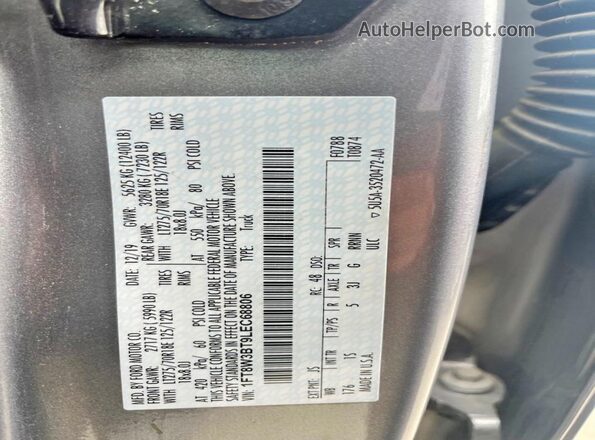 1FT8W3BT9LEC68806 2020 FORD F350 Silver Vista de los asientos traseros