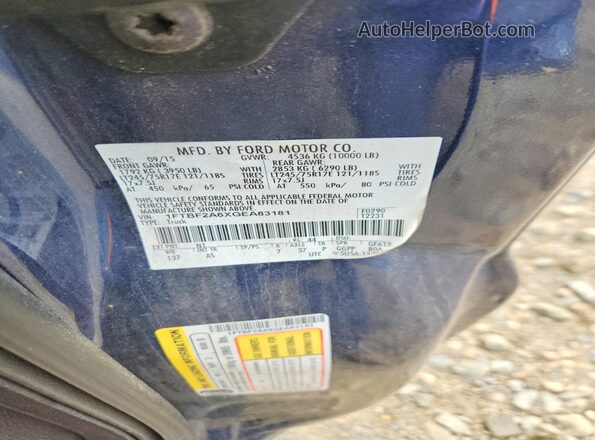 1FTBF2A6XGEA83181 2016 FORD F250 Синий Вид подкапотного пространства