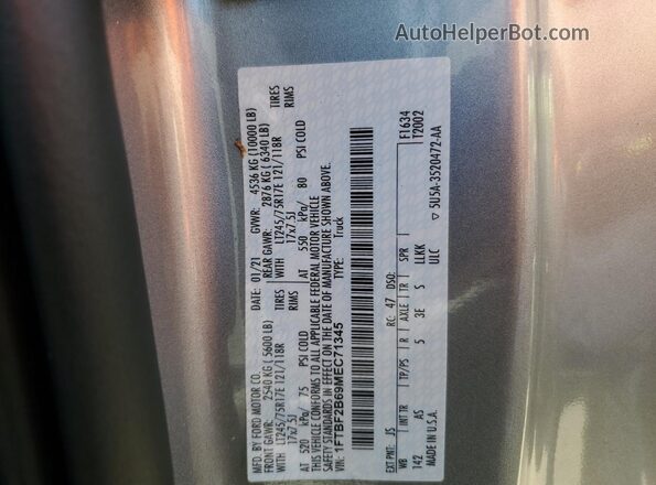 1FTBF2B69MEC71345 2021 FORD F250 Gray Engine compartment view
